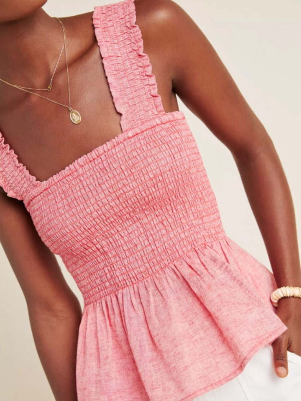 Maeve Schuyler Smocked Peplum Blouse